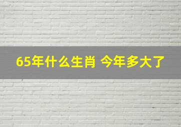 65年什么生肖 今年多大了